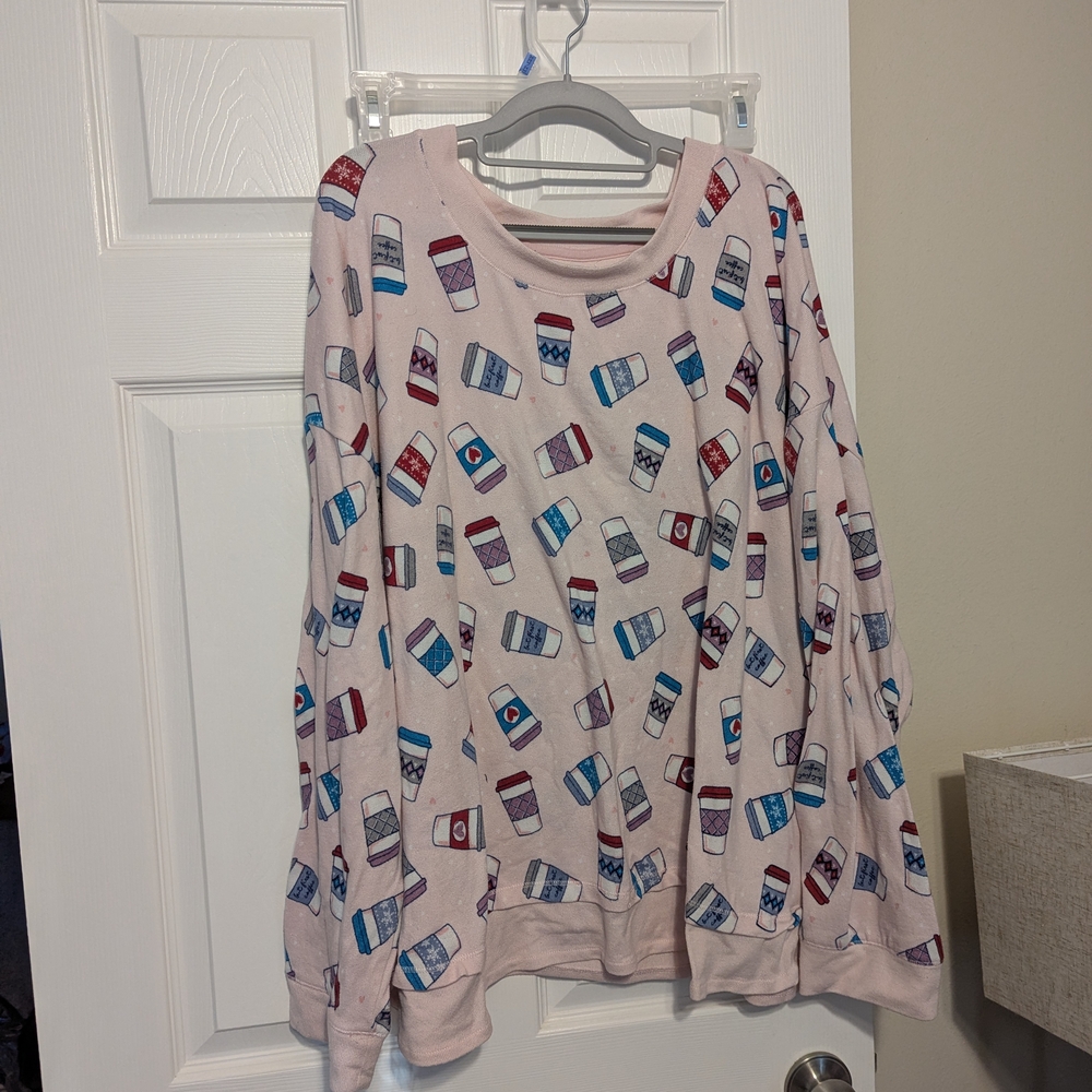 Carole Hochman Pink Coffee Cup Pajama Set